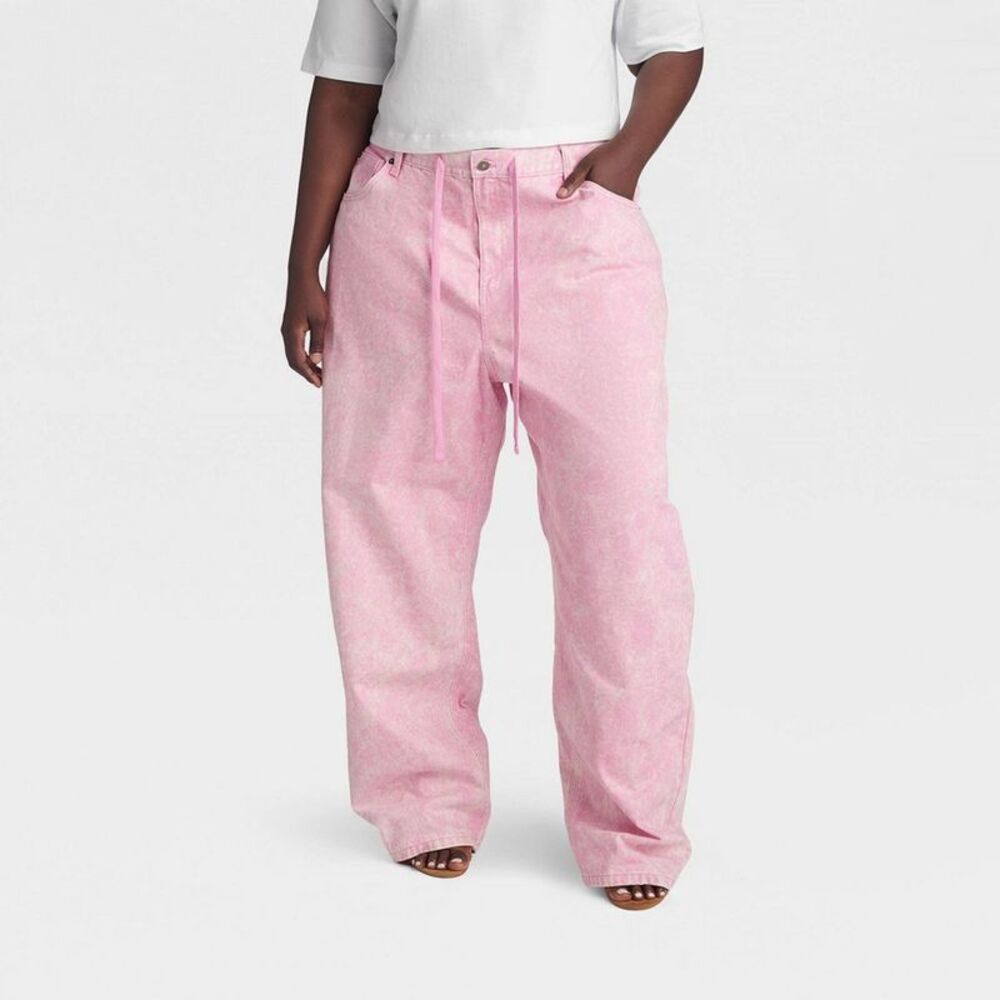 KBB by KAHLANA Women's Mid-Rise Barrel Leg 'The Lynnox Jean' - Pink 18
